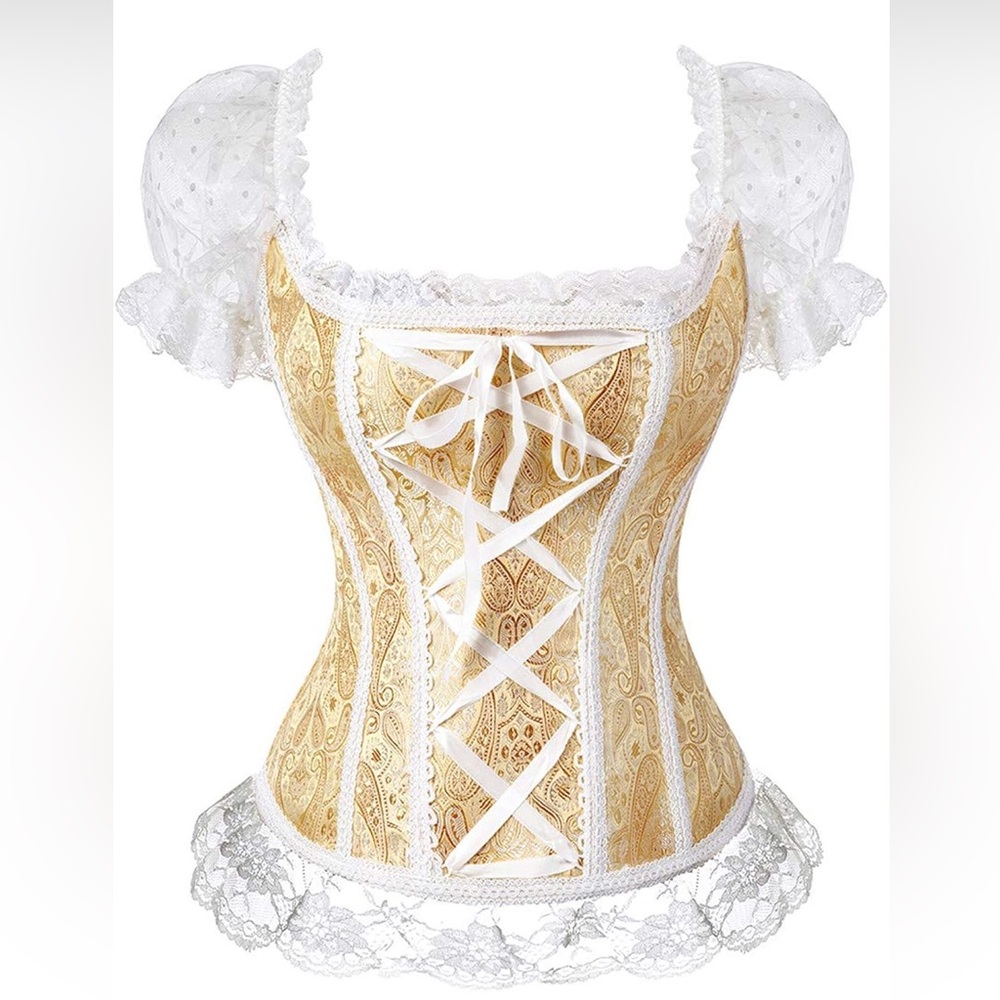 Corset Overbust Waist Cincher Bustier Lace Up Corset Top 3XL